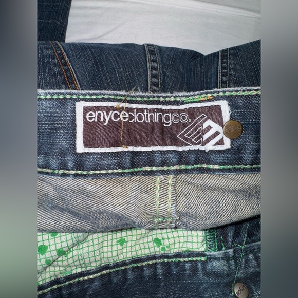 ENYCE CLOTHING CO. JEANS RETRO Y2K BAGGY GRUNGE. DISTRESSED LEG CUFFS SIZE 38 - Picture 4 of 6